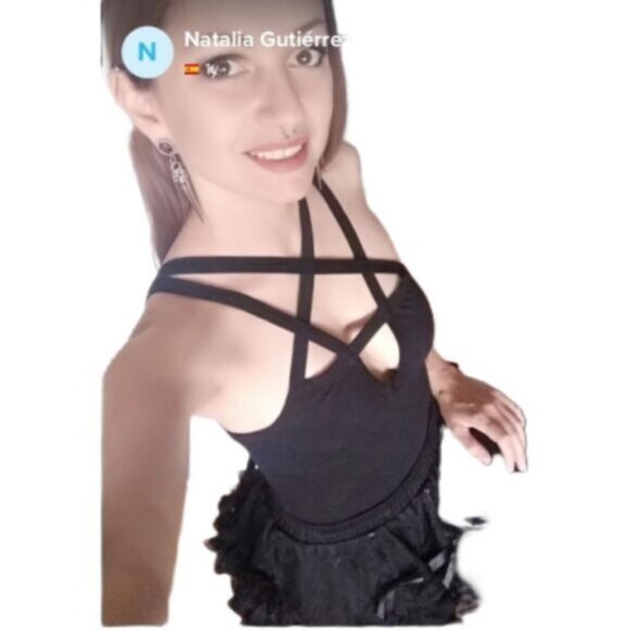 ⚡Women Black Hollow Out Low Chest Pentagram Bodysuit Gothic Dark Street Jumpsuit - Picture 3 of 9